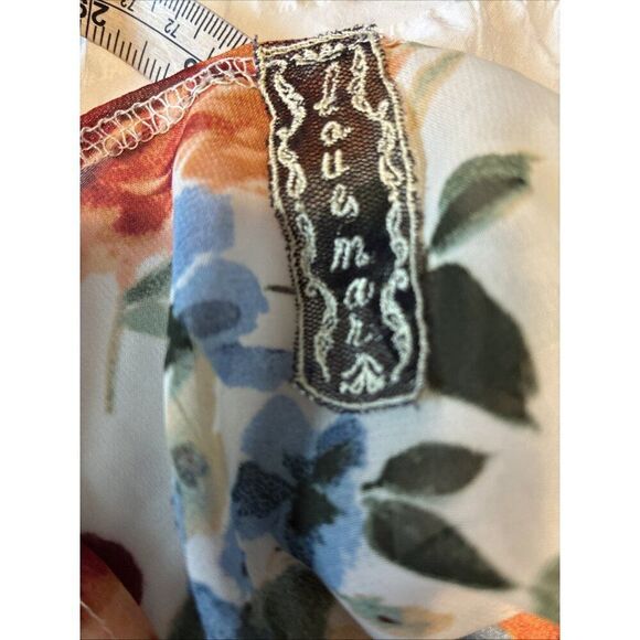 Loueman Women’s Blue Green Orange Floral Tank High Low Dress Medium - Picture 3 of 5